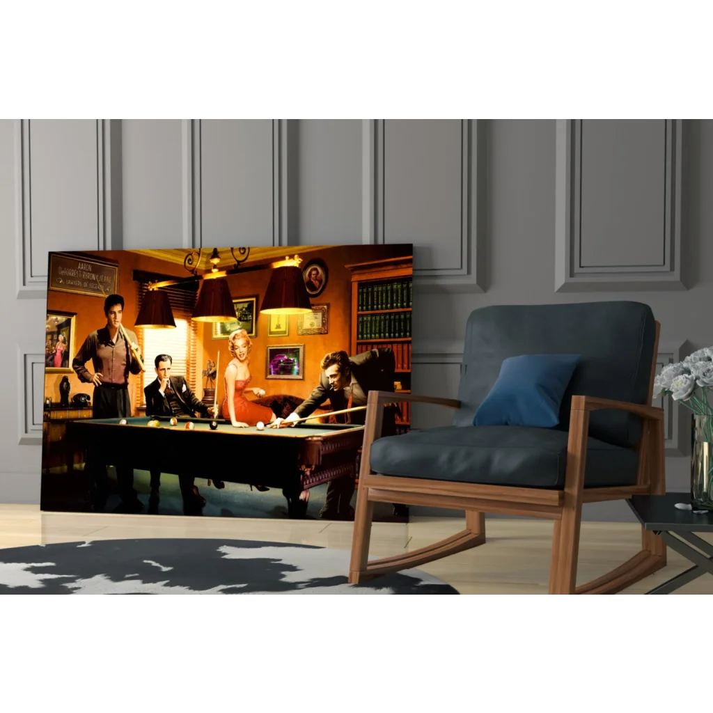 Vintage Sopranos pool hall scene canvas wall art print