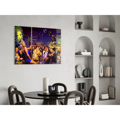 Vibrant Marilyn Monroe pop-art on carnival glass wall art canvas print