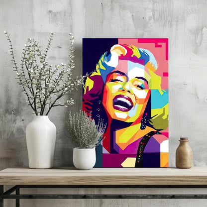 Marilyn Monroe Pop Art Insigne Aluminum Prints | Glass Wall Art Print | vintageantiquesgifts.com