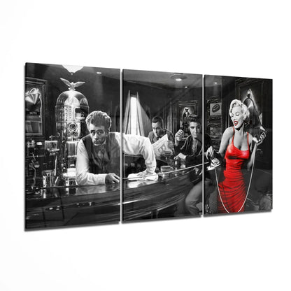 Marilyn Monroe Red Dress Insigne Glass Art Print | Insigneart USA | vintageantiquesgifts.com