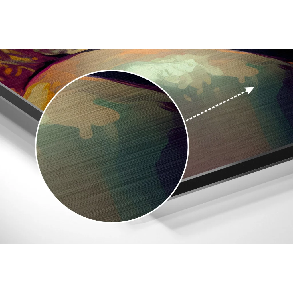 glass wall art Stunning brushed aluminium dibond print with earthy green, brown, purple tones