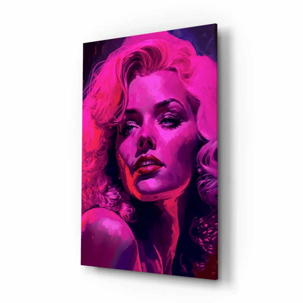 Stunning Pop Art Marilyn Monroe Glass Wall Art Portrait | Insigneart USA | vintageantiquesgifts.com