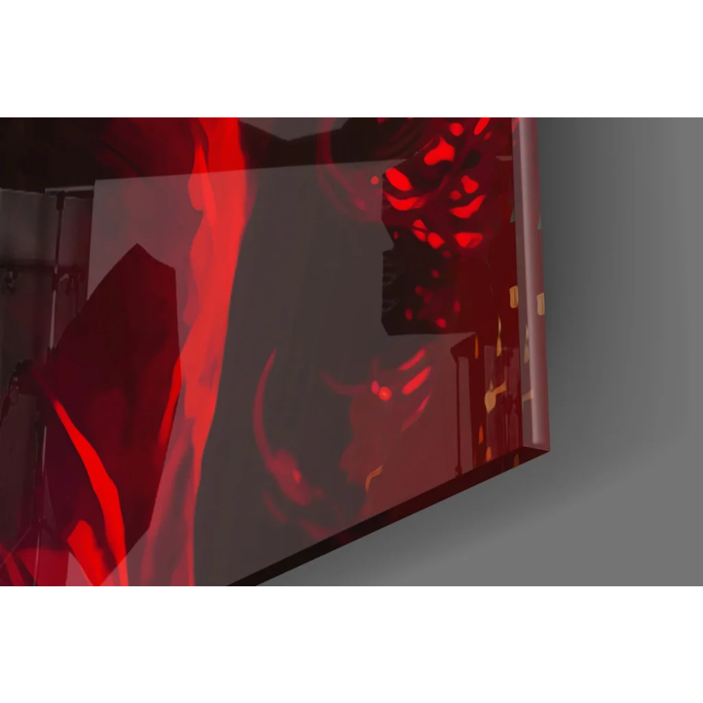 Vibrant red Marilyn Monroe pop art glass wall piece