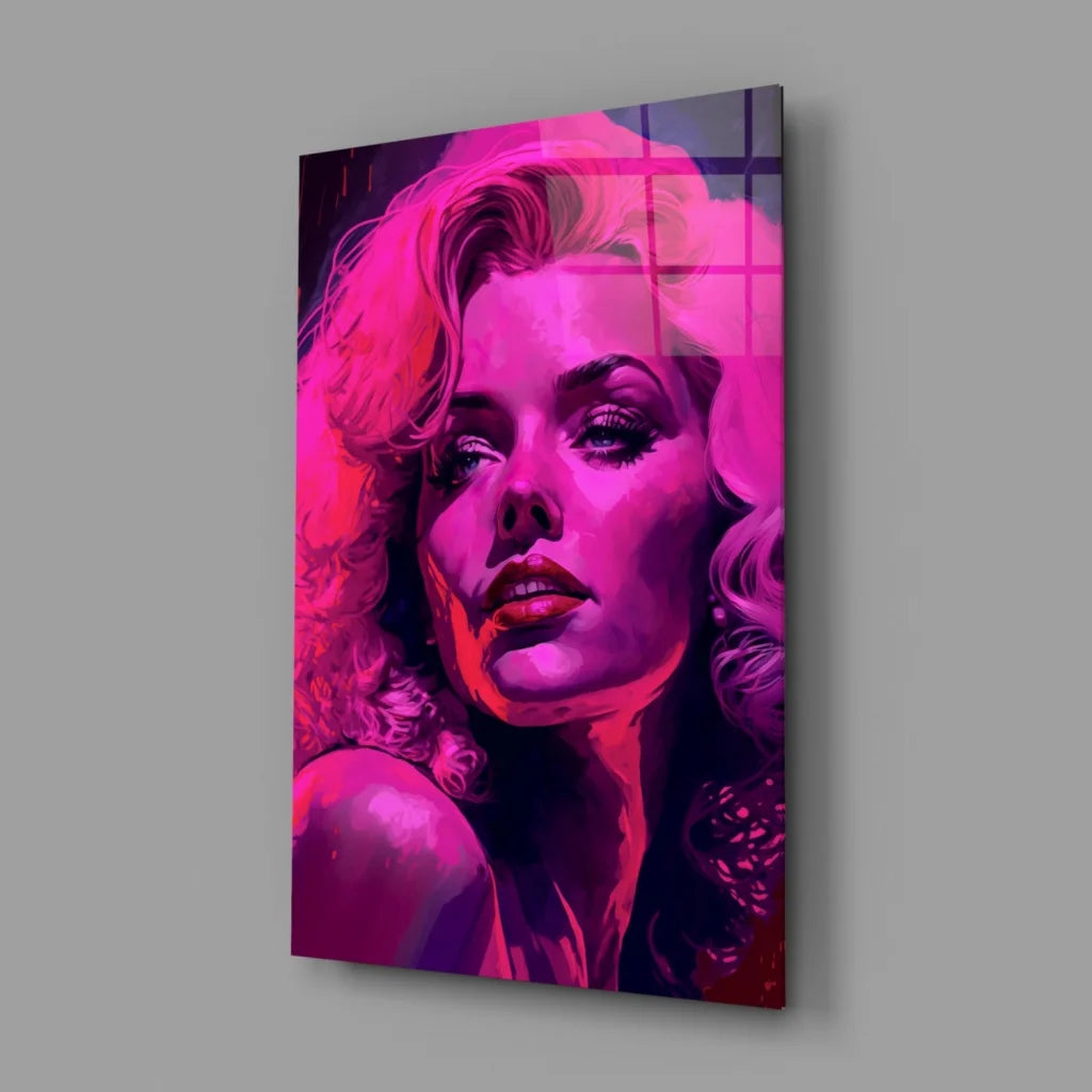Stunning Pop Art Marilyn Monroe Glass Wall Art Portrait | Glass Wall Art Print | vintageantiquesgifts.com