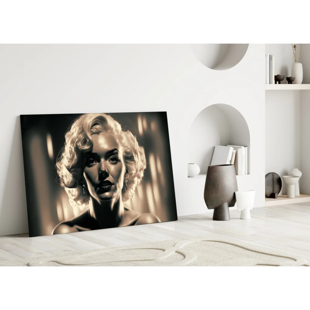 Glamorous Marilyn Monroe Sepia Canvas Wall Art Print | Modern Wall Art Decor | vintageantiquesgifts.com