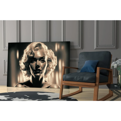 Glamorous Marilyn Monroe sepia canvas wall art portrait