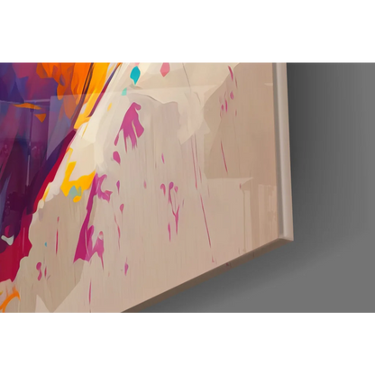 Vibrant Marilyn Monroe pop art canvas wall art with bold magenta, orange, teal splashes