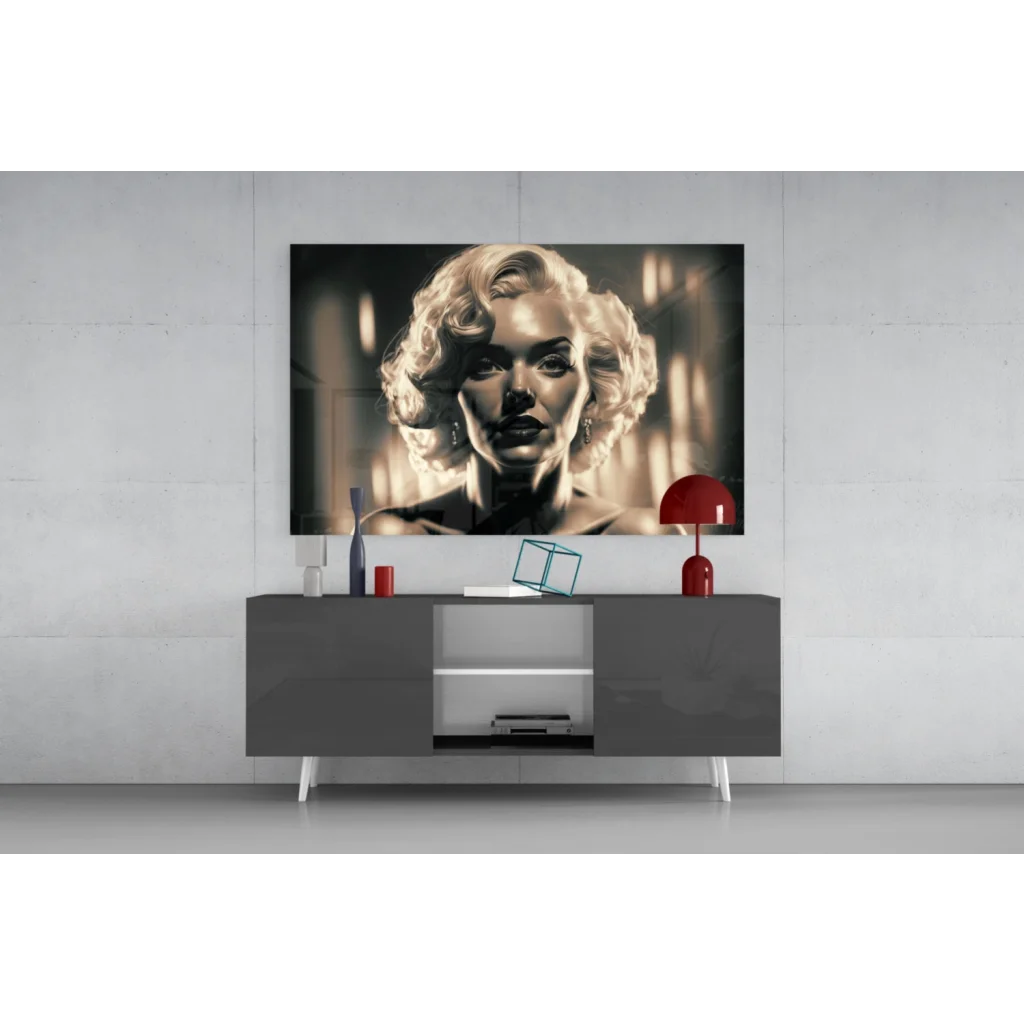 Glamorous Marilyn Monroe sepia canvas wall art print portrait