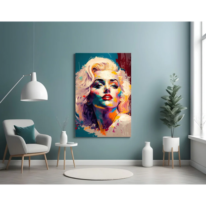 Vibrant Marilyn Monroe pop art canvas wall art with bold colors