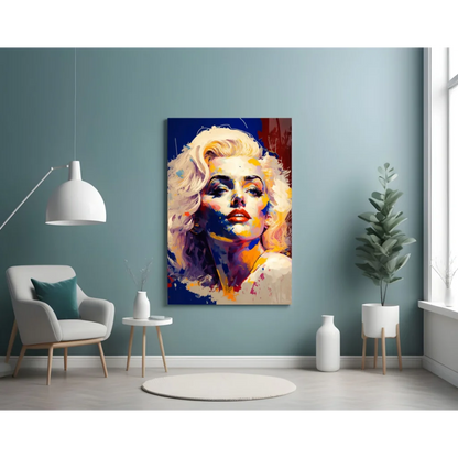 Vibrant pop-art Marilyn Monroe canvas wall art with bold colors