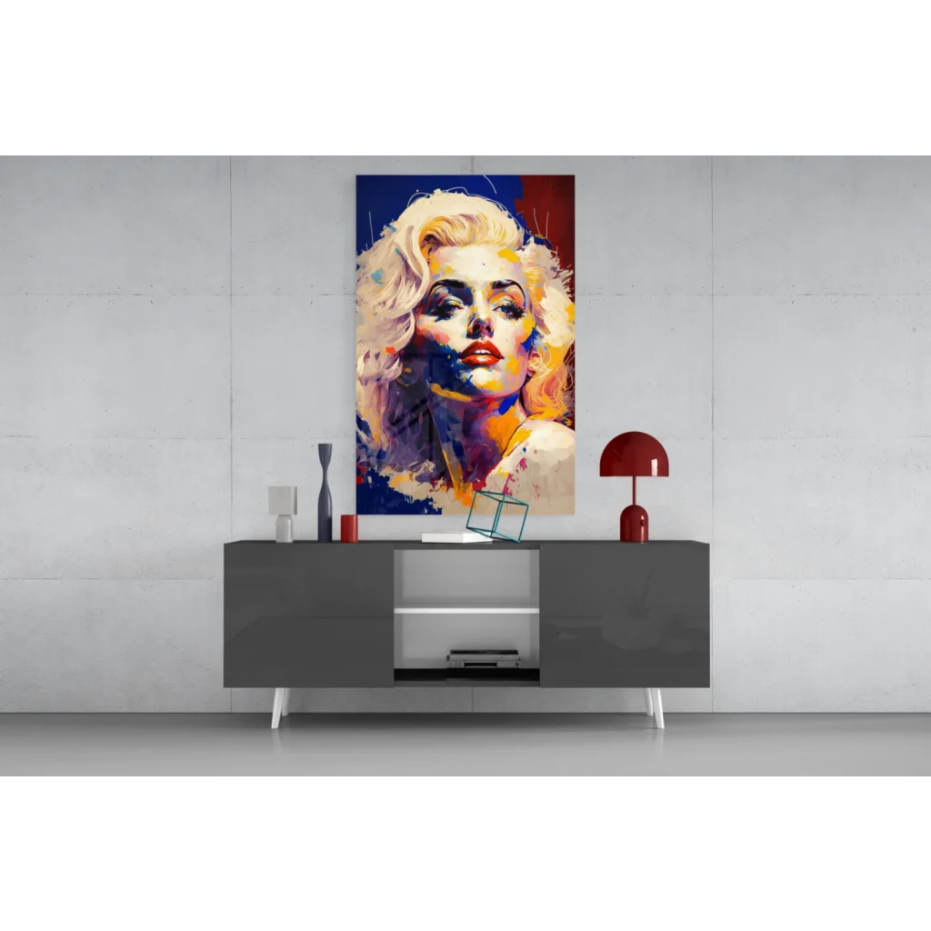 Vibrant pop art portrait of Marilyn Monroe as bold wall art canvas