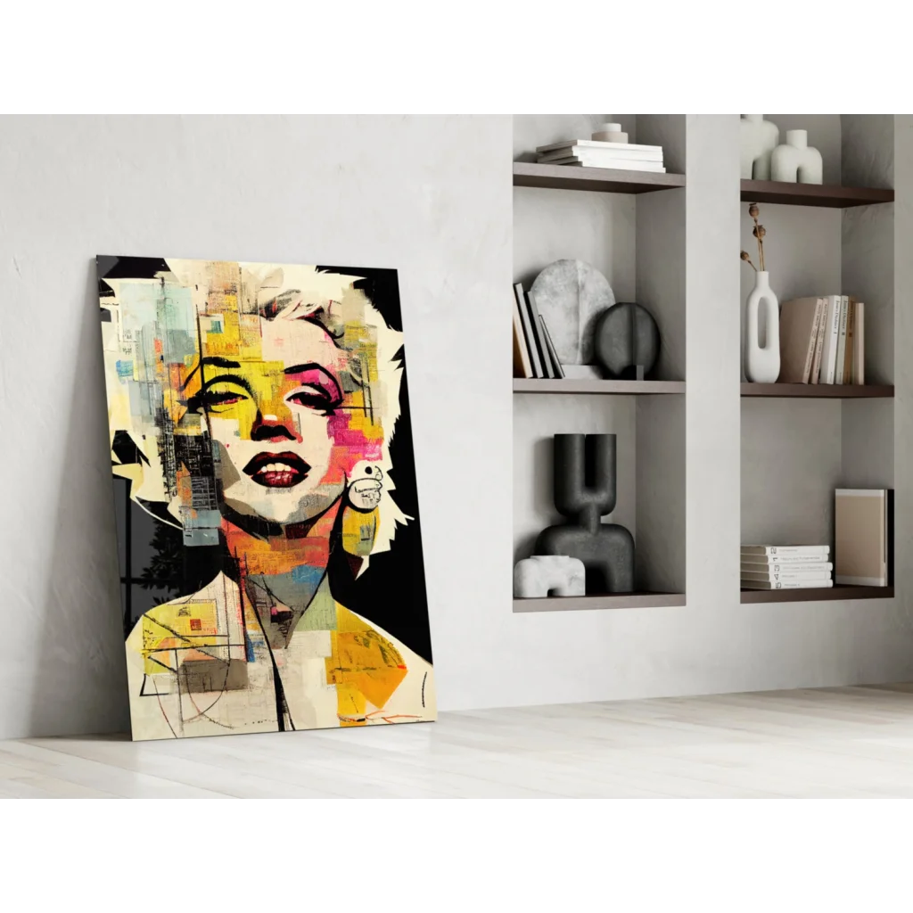 Vibrant Marilyn Monroe pop art wall canvas in bold yellow pink
