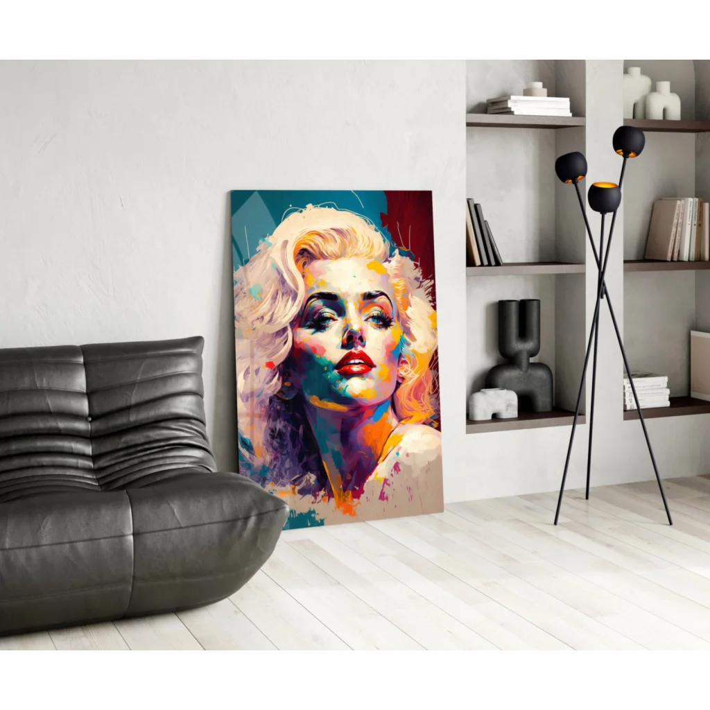 Vibrant Marilyn Monroe pop art wall art canvas with bold colors