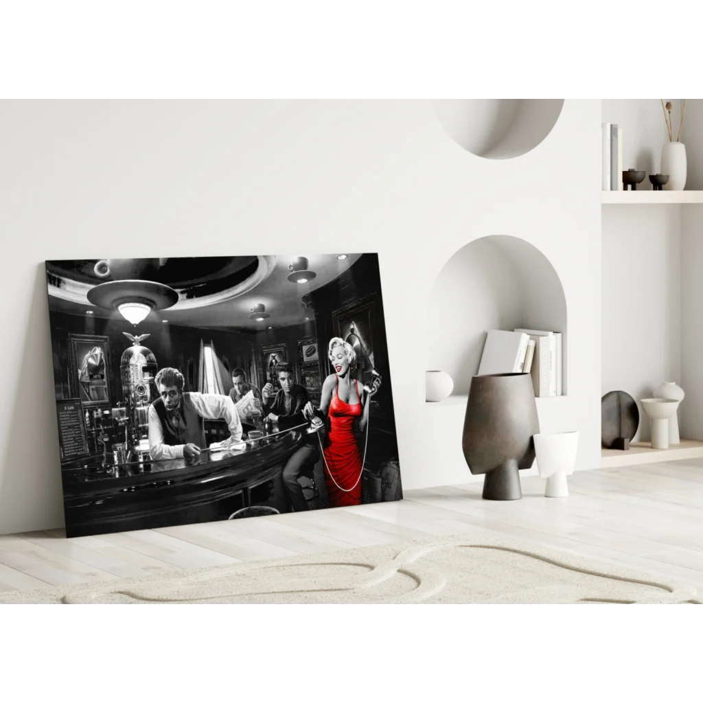 Marilyn Monroe Red Dress Canvas Wall Art Print | Modern Wall Art Decor | vintageantiquesgifts.com