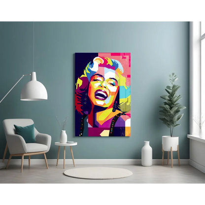 Marilyn Monroe Pop Art Glass Wall Art in Bold Neon Colors | Contemporary Home Wall Art | vintageantiquesgifts.com