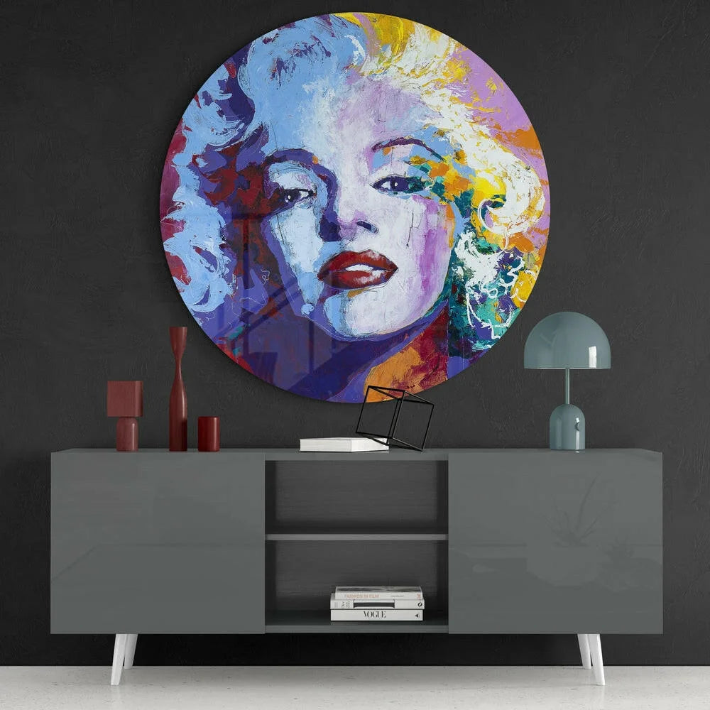 Vibrant Marilyn Monroe Tempered Glass Art in Bold Pop Colors | Contemporary Home Wall Art | vintageantiquesgifts.com