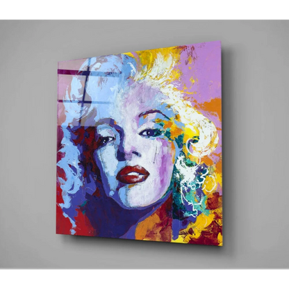 Vibrant Marilyn Monroe pop art on glass wall art canvas