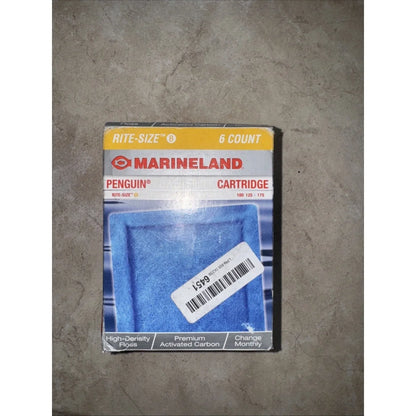 Marineland Penguin Power Filter Rite-Size 6 cartridge with blue floss and carbon