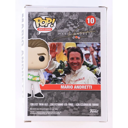 Mario Andretti Funko signed racing legend vinyl figure in packaging perfect for collectors