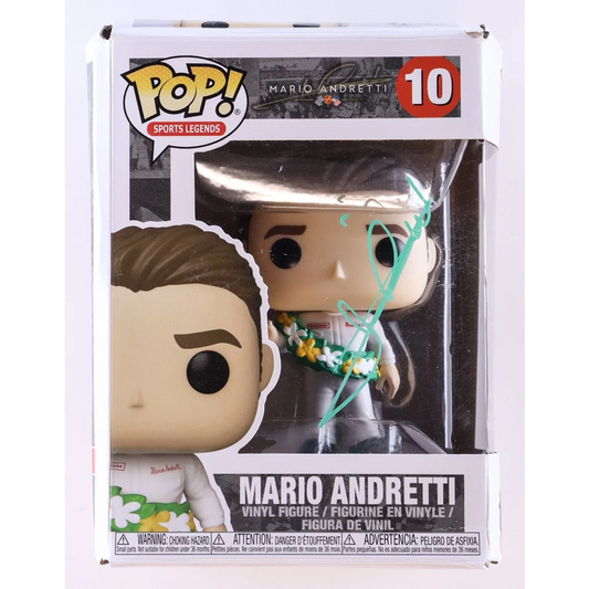 Mario Andretti signed Funko Pop racing legend vinyl figure with green ink autograph