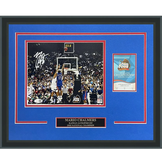 Mario Chalmers autographed deluxe framed 8x10 final four shot photo