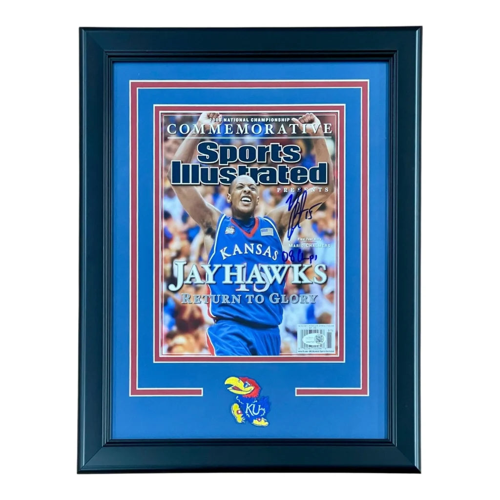 Mario Chalmers autographed deluxe framed commemorative Sports Illustrated Kansas Jayhawks