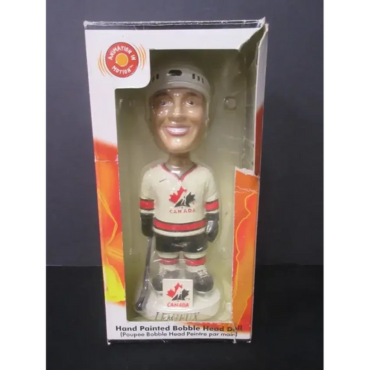 Hockey player bobblehead in retail box, Mario Lemieux Bobble Head NHL collectible