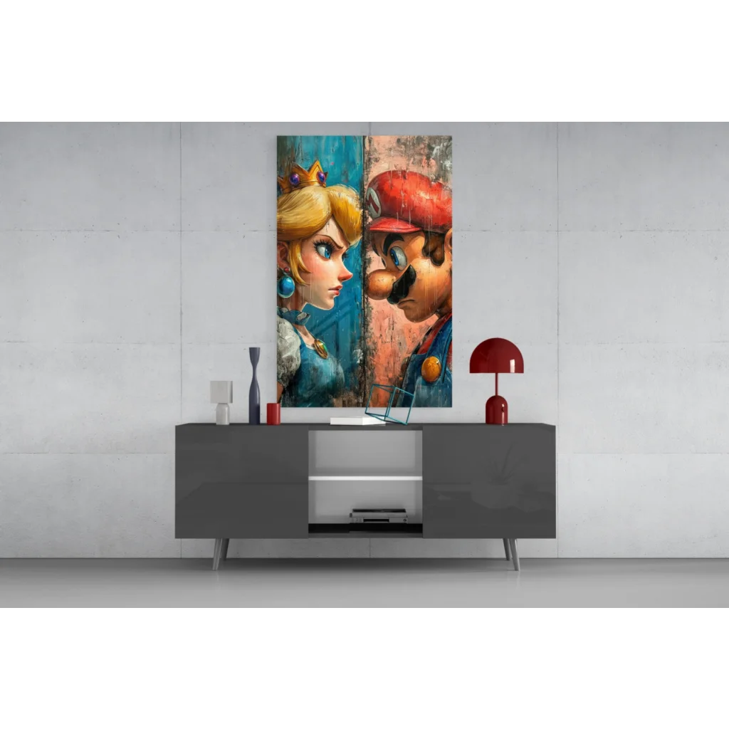 Nintendo Switch OLED in Mario Peach wall art collection