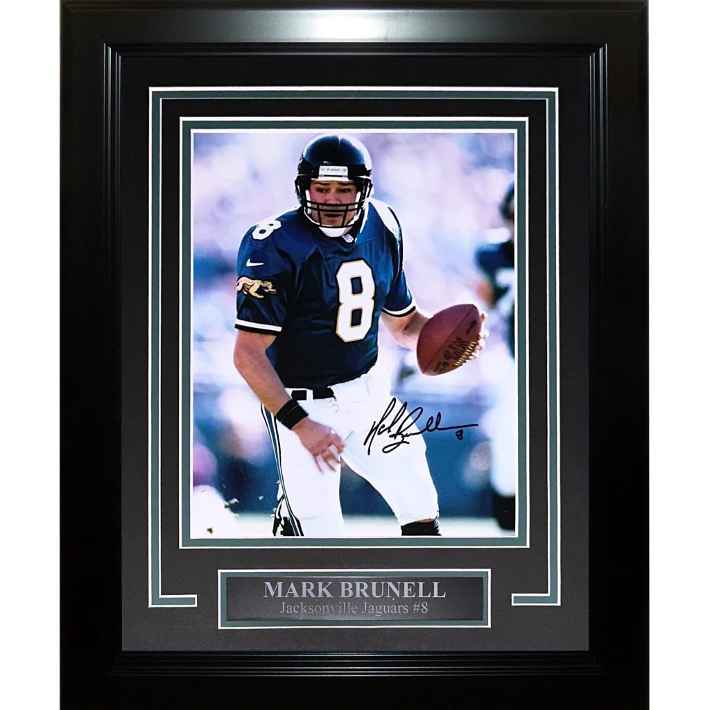 Mark Brunell signed deluxe framed 8x10 Jaguars photo