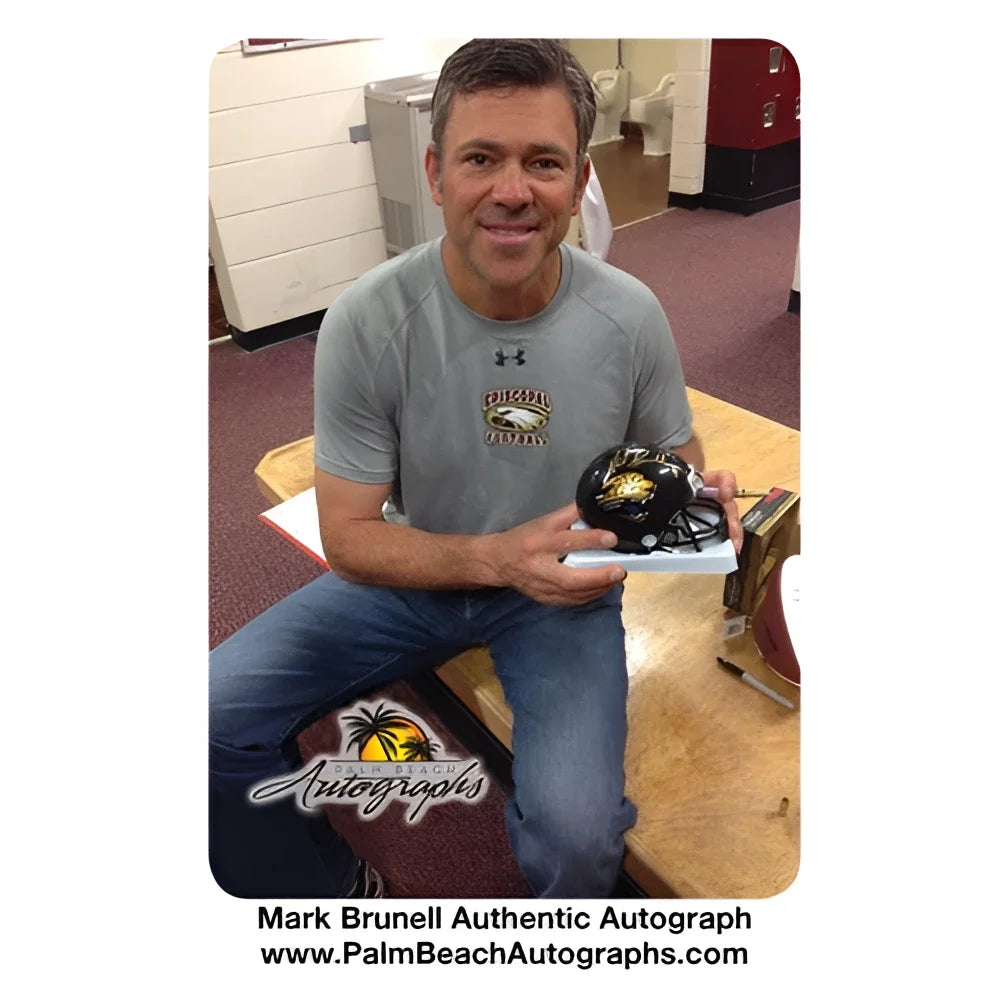 Mark Brunell autographed Jacksonville Jaguars throwback mini helmet