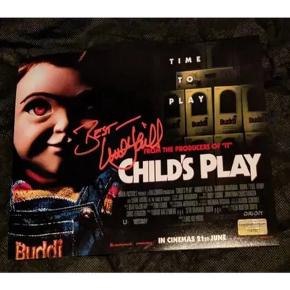 Autographed Childs Play poster signed by Mark Hamill auto in a collectible sports memorabilia item