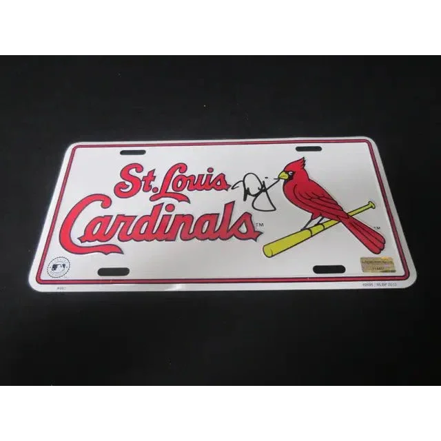 St Louis Cardinals decorative license plate with Mark McGwire signed license collectible
