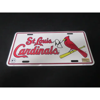 St Louis Cardinals decorative license plate with Mark McGwire signed license collectible