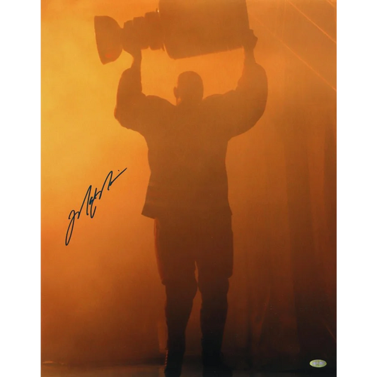 Autographed Mark Messier silhouette photo holding a trophy with Beckett COA