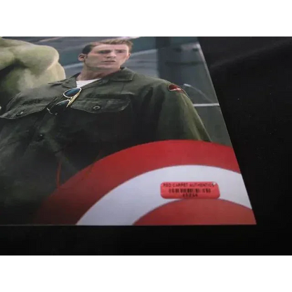 Captain America movie poster with red, white, blue shield, featuring Chris Evans Avengers