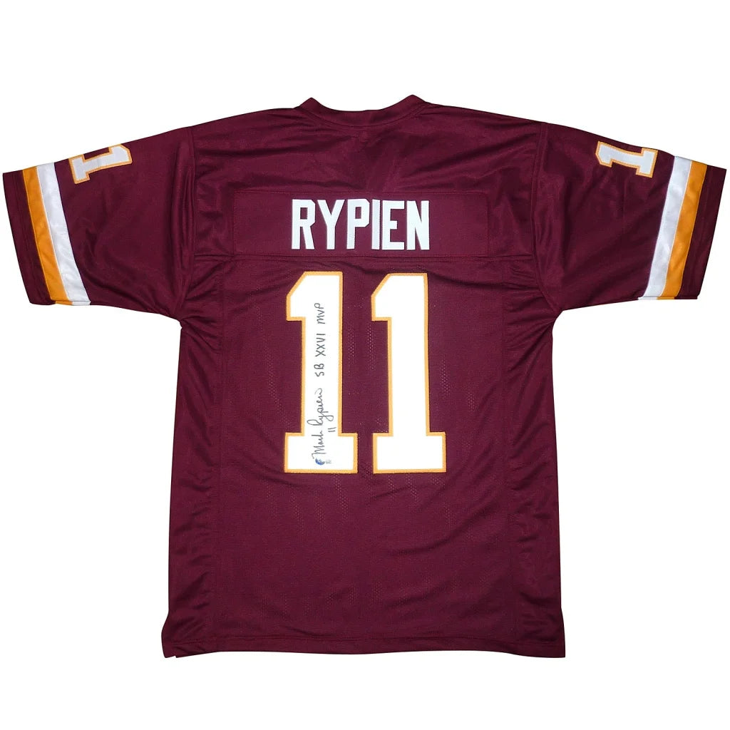 Mark Rypien autographed Washington maroon jersey #11 with SB XXVI MVP