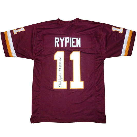 Mark Rypien autographed Washington maroon jersey #11 with SB XXVI MVP