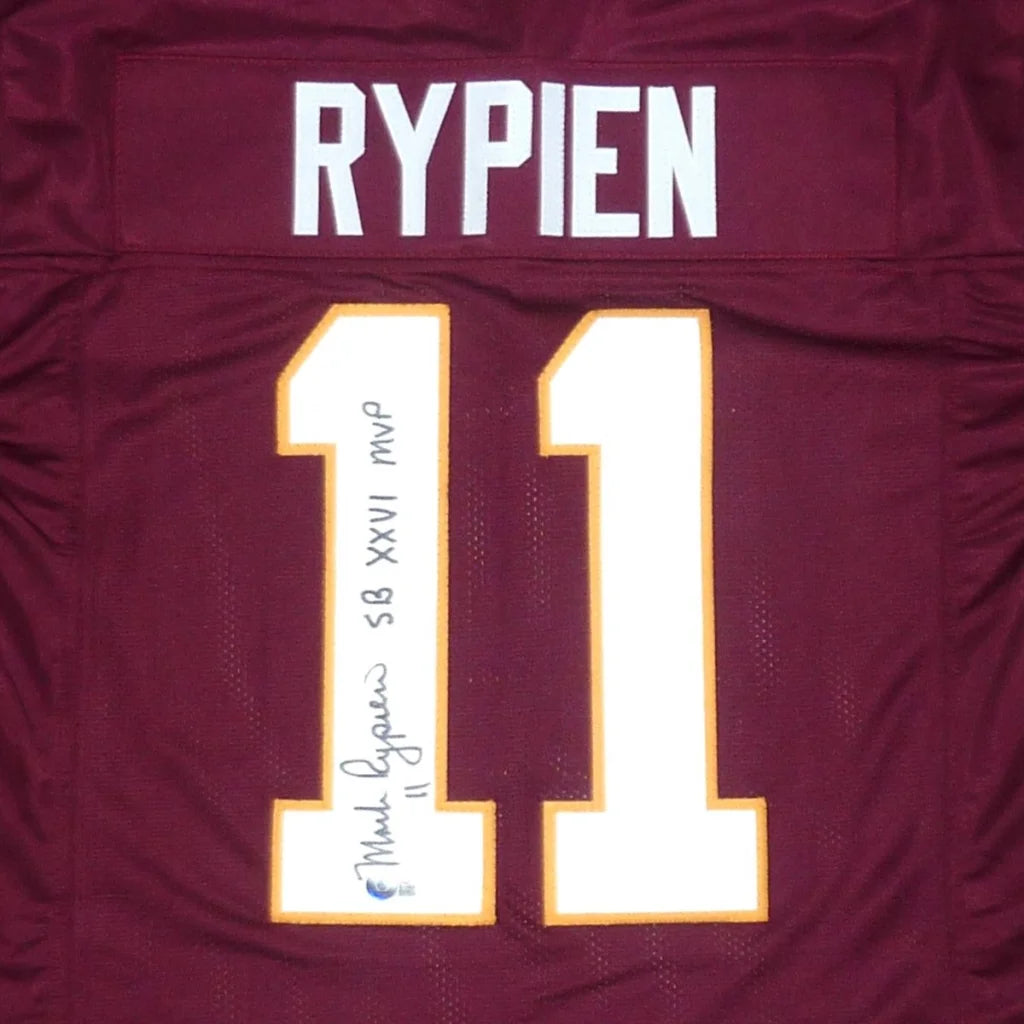 Mark Rypien autographed Washington maroon #11 jersey with SB XXVI MVP inscription