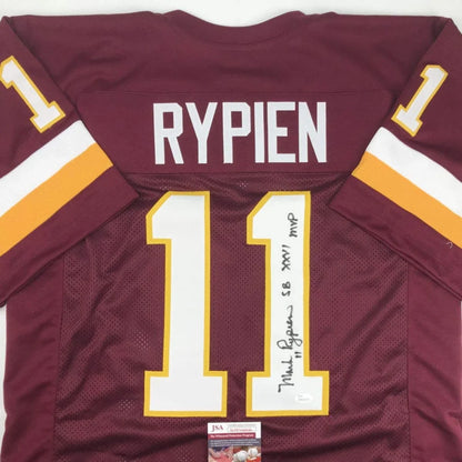 Autographed Mark Rypien Washington Redskins custom jersey with JSA certification for sports fans