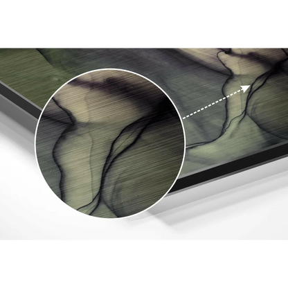 Swirling abstract art on brushed aluminium dibond print