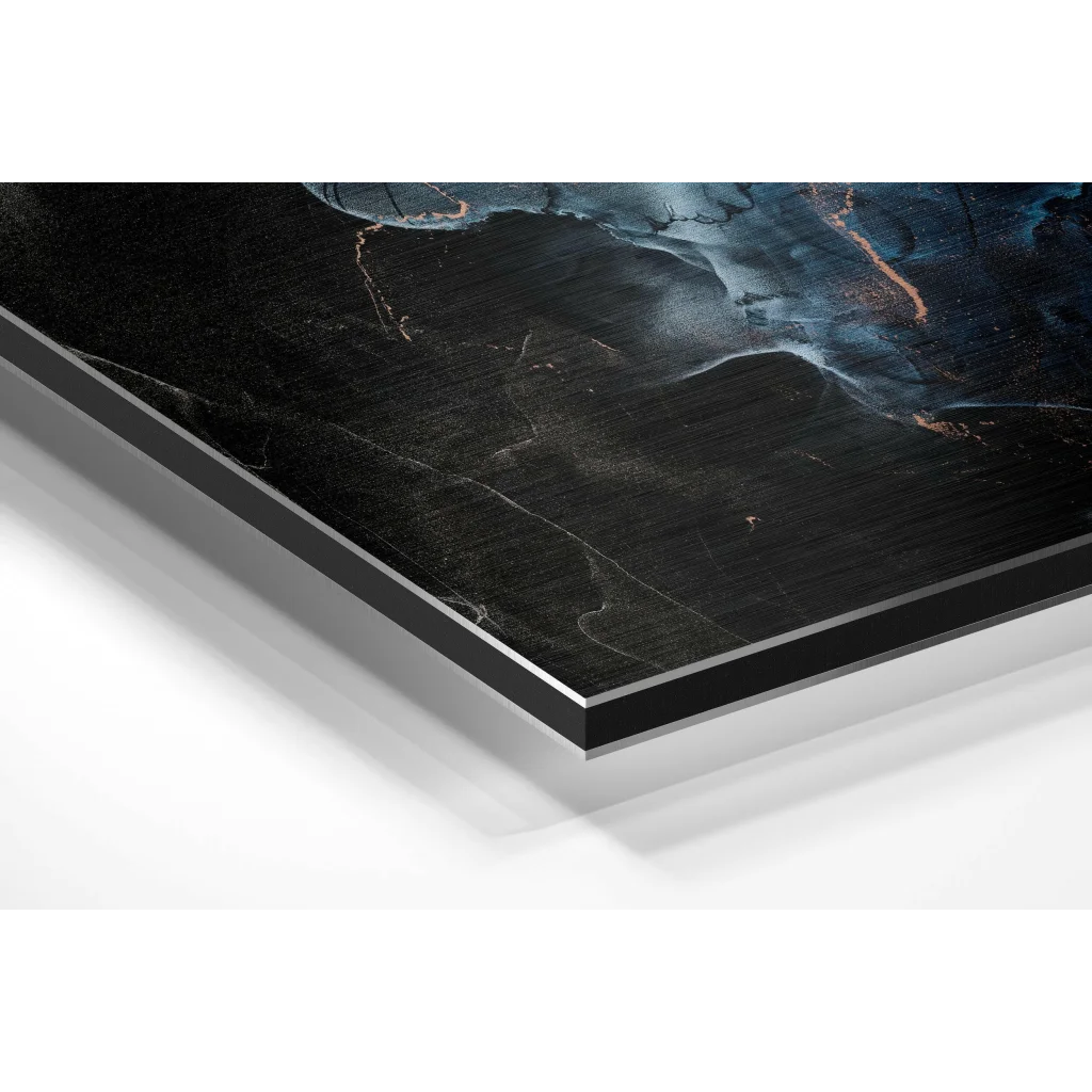 Glass Wall Art Stunning brushed aluminium dibond abstract marble wall art with gold veining
