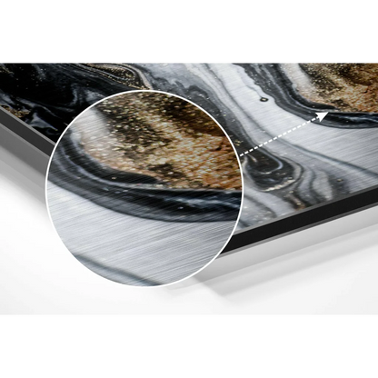 Luxury Marble Art on Brushed Aluminium Dibond Panel | Modern Wall Art Decor | vintageantiquesgifts.com