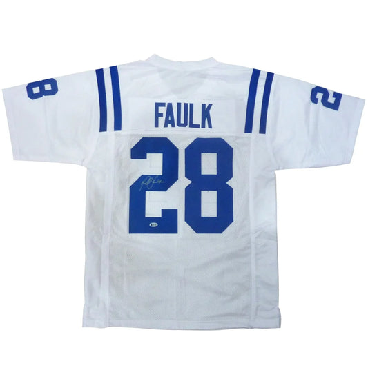 Marshall Faulk autographed Indianapolis Colts white custom jersey #28