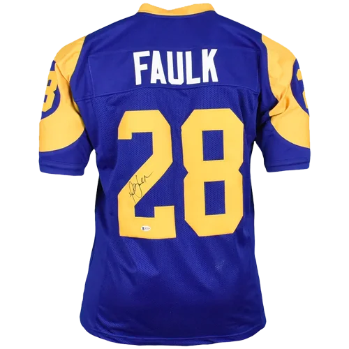 Marshall Faulk autographed St. Louis Rams custom jersey blue #28