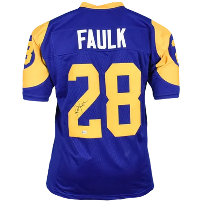 Marshall Faulk autographed St. Louis Rams custom jersey blue #28