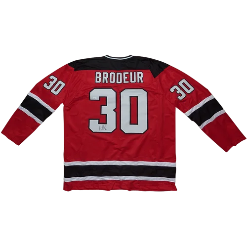 Martin Brodeur autographed red black jersey number 30 Brodeur