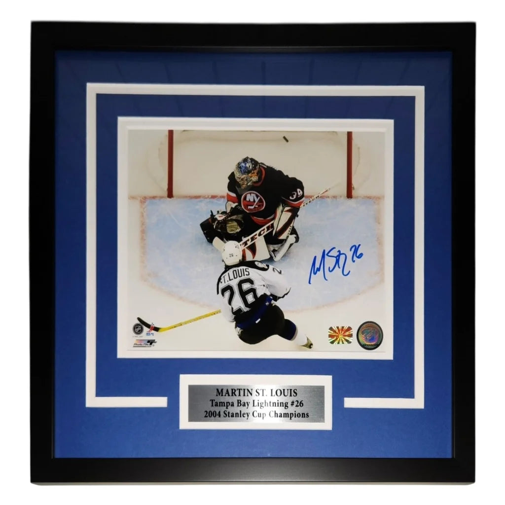 Martin St. Louis autographed Tampa Bay Lightning deluxe framed 8x10 photo