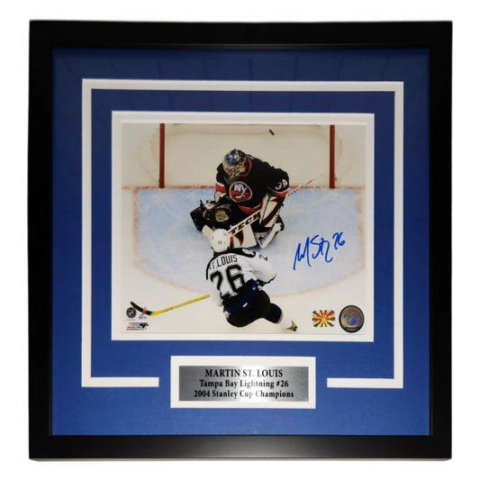 Martin St. Louis autographed Tampa Bay Lightning deluxe framed 8x10 photo