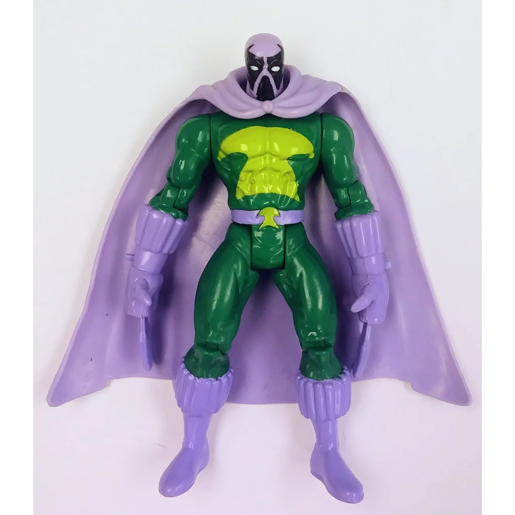 Vintage 1995 Prowler action figure in green and purple with cape
