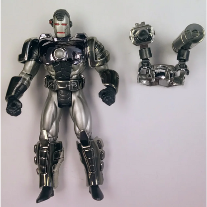 War Machine action figure in silver black armor, 1994 ToyBiz Marvel collectible